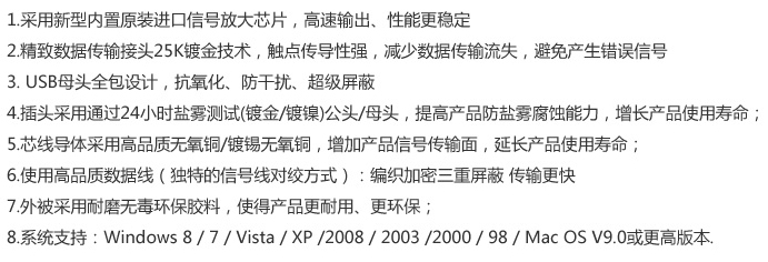 USB2.0信號放大延長線 USB2.0攝像機專用加長器5/10/15/20/30/40米